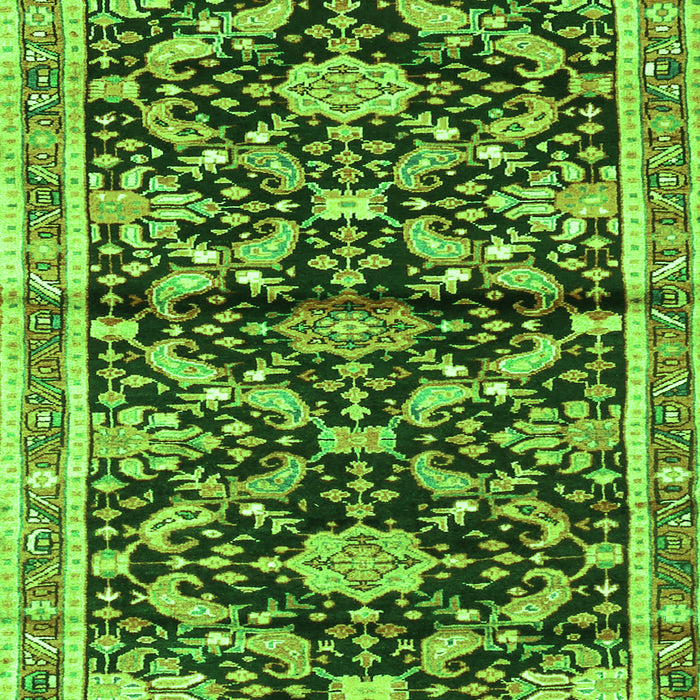 Serging Thickness of Machine Washable Animal Green Traditional Area Rugs, wshtr2969grn