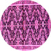 Round Animal Pink Traditional Rug, tr2969pnk