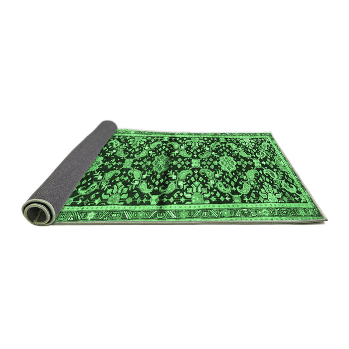 Sideview of Animal Emerald Green Traditional Rug, tr2969emgrn