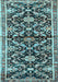 Machine Washable Animal Light Blue Traditional Rug, wshtr2969lblu