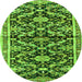 Square Animal Green Traditional Rug, tr2969grn