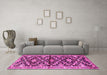 Machine Washable Animal Pink Traditional Rug in a Living Room, wshtr2969pnk