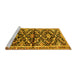 Sideview of Machine Washable Animal Yellow Traditional Rug, wshtr2969yw