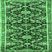 Square Animal Emerald Green Traditional Rug, tr2969emgrn