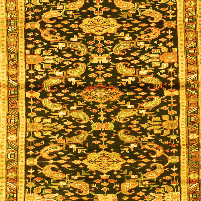 Machine Washable Animal Yellow Traditional Rug, wshtr2969yw