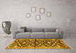 Machine Washable Animal Yellow Traditional Rug in a Living Room, wshtr2969yw