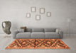 Machine Washable Animal Orange Traditional Area Rugs in a Living Room, wshtr2969org