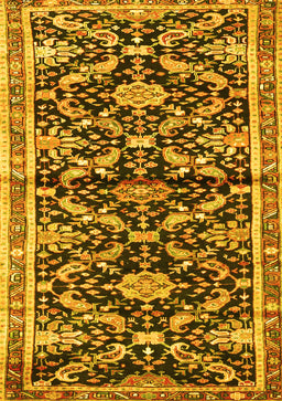 Animal Yellow Traditional Rug, tr2969yw