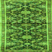 Serging Thickness of Animal Green Traditional Rug, tr2969grn