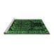 Sideview of Machine Washable Persian Emerald Green Traditional Area Rugs, wshtr296emgrn