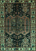 Machine Washable Persian Turquoise Traditional Area Rugs, wshtr296turq