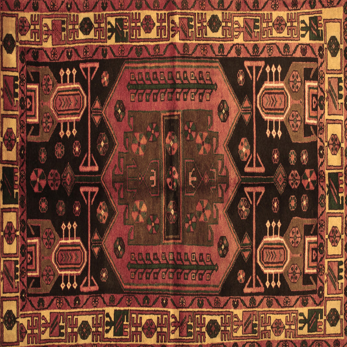 Square Persian Brown Traditional Rug, tr296brn