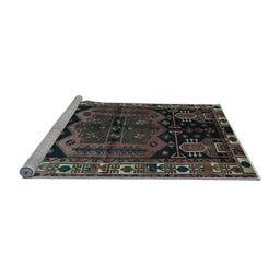 Sideview of Machine Washable Persian Light Blue Traditional Rug, wshtr296lblu