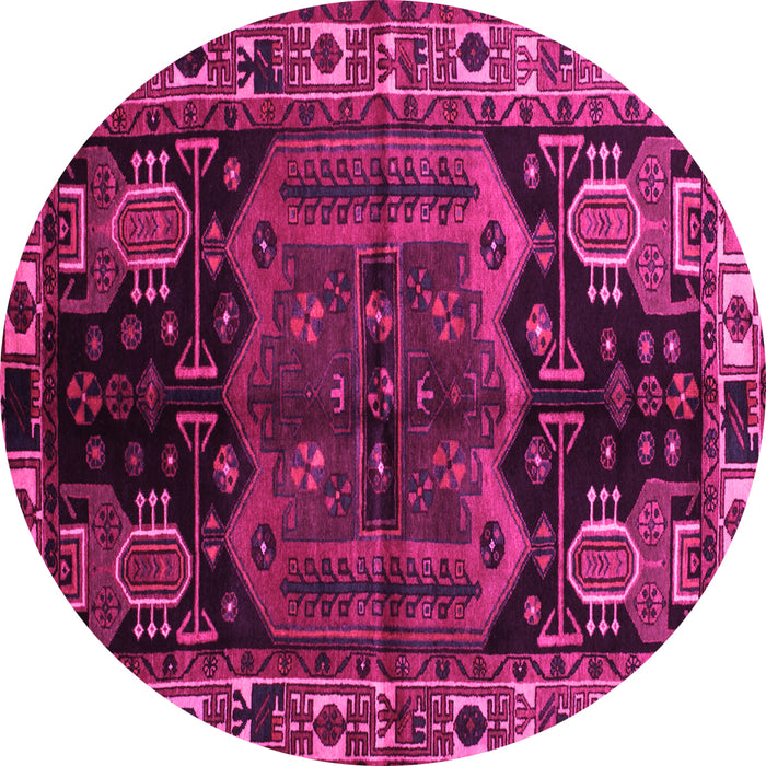 Round Persian Pink Traditional Rug, tr296pnk