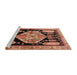 Sideview of Machine Washable Traditional Mango Orange Rug, wshtr297