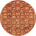 Machine Washable Persian Orange Traditional Area Rugs, wshtr2970org