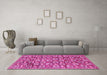 Machine Washable Persian Pink Traditional Rug in a Living Room, wshtr2970pnk