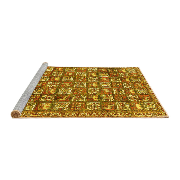 Sideview of Machine Washable Persian Yellow Traditional Rug, wshtr2970yw