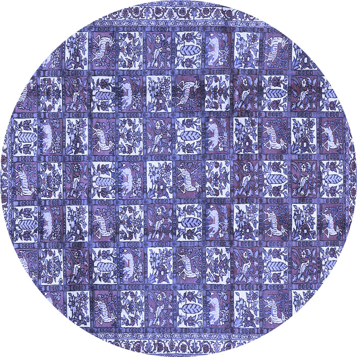 Round Persian Blue Traditional Rug, tr2970blu