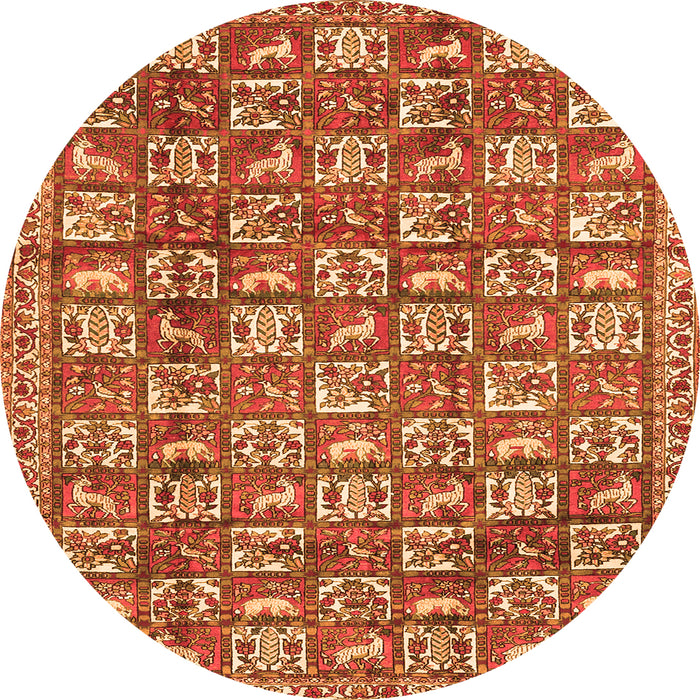 Square Persian Orange Traditional Rug, tr2970org