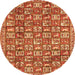Square Persian Orange Traditional Rug, tr2970org