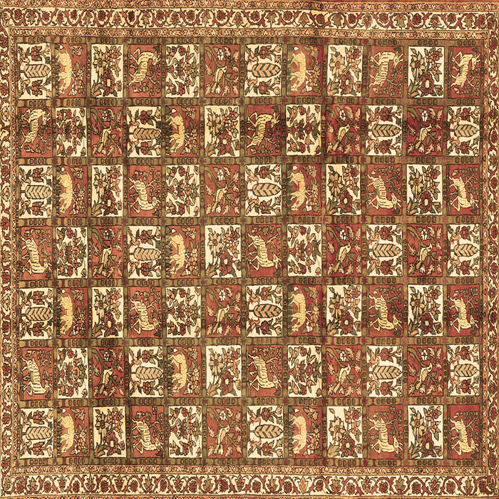 Square Machine Washable Persian Brown Traditional Rug, wshtr2970brn