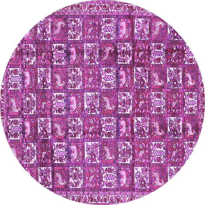 Round Persian Purple Traditional Rug, tr2970pur