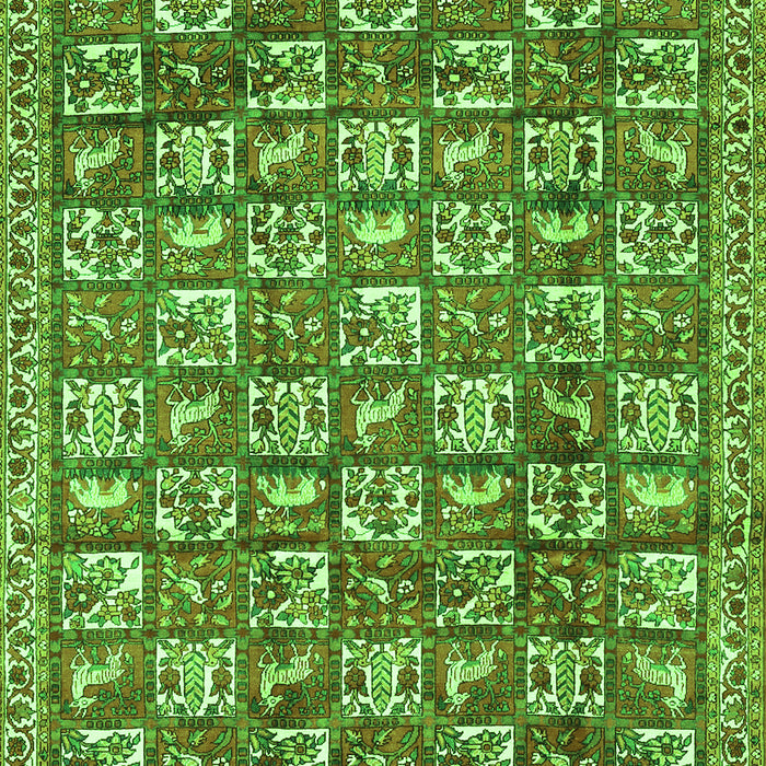 Serging Thickness of Machine Washable Persian Green Traditional Area Rugs, wshtr2970grn