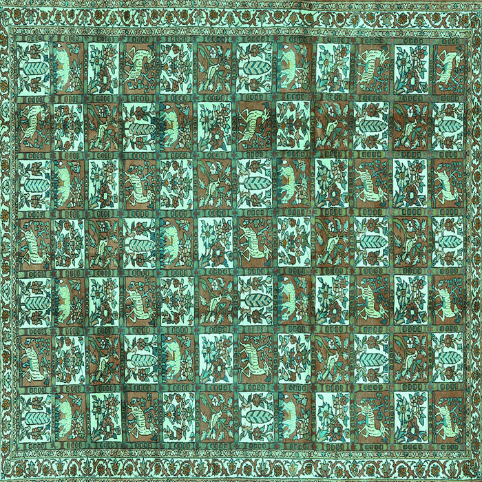 Square Persian Turquoise Traditional Rug, tr2970turq