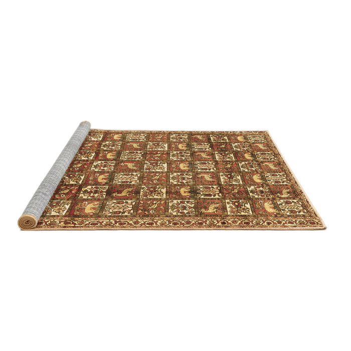 Sideview of Machine Washable Persian Brown Traditional Rug, wshtr2970brn
