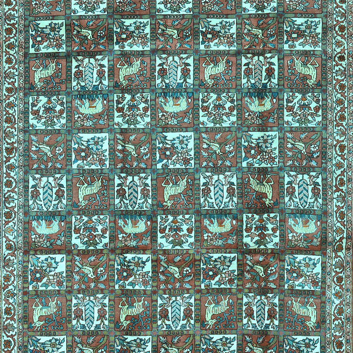 Machine Washable Persian Light Blue Traditional Rug, wshtr2970lblu