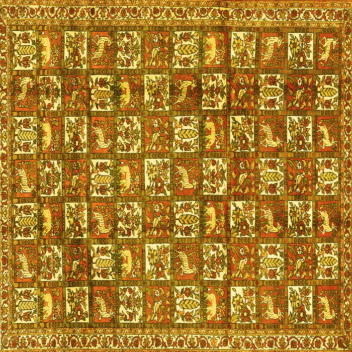Square Persian Yellow Traditional Rug, tr2970yw