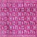 Square Machine Washable Persian Pink Traditional Rug, wshtr2970pnk