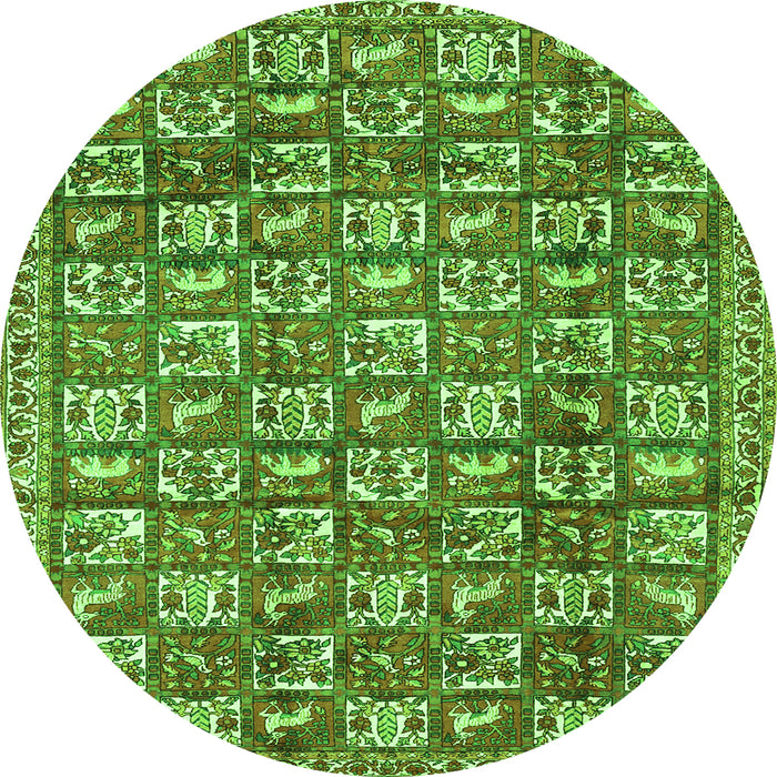 Machine Washable Persian Green Traditional Area Rugs, wshtr2970grn
