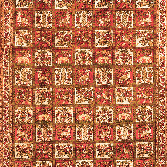 Serging Thickness of Machine Washable Persian Orange Traditional Area Rugs, wshtr2970org