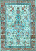 Machine Washable Persian Light Blue Traditional Rug, wshtr2971lblu