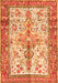 Serging Thickness of Machine Washable Persian Orange Traditional Area Rugs, wshtr2971org