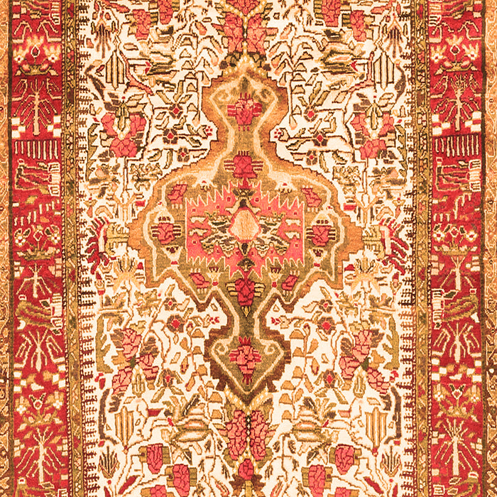 Serging Thickness of Machine Washable Persian Orange Traditional Area Rugs, wshtr2971org