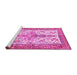 Sideview of Machine Washable Persian Pink Traditional Rug, wshtr2971pnk