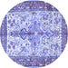 Round Persian Blue Traditional Rug, tr2971blu