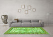 Machine Washable Persian Green Traditional Area Rugs in a Living Room,, wshtr2971grn