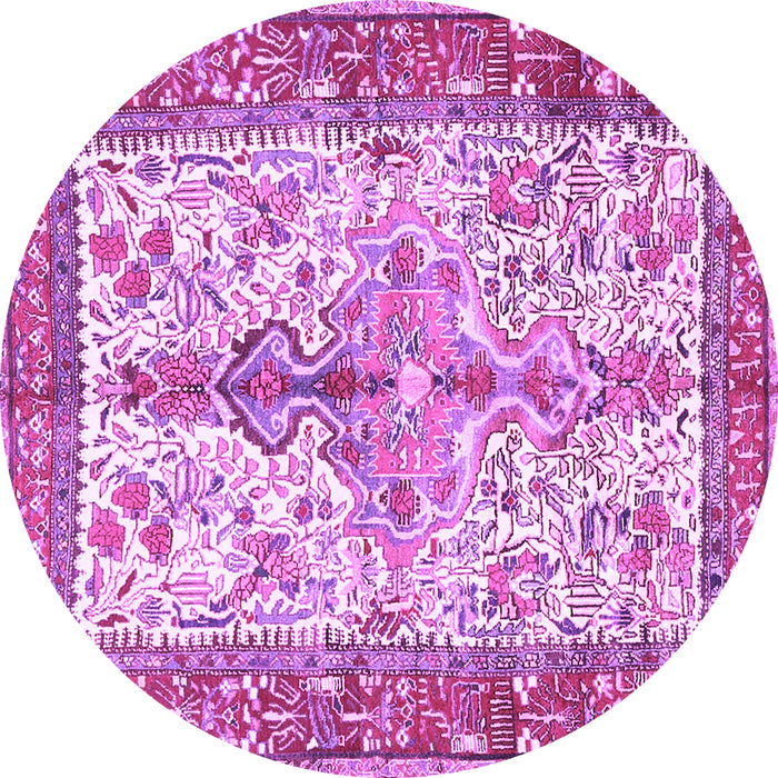 Round Persian Purple Traditional Rug, tr2971pur