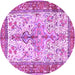 Round Persian Purple Traditional Rug, tr2971pur