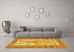 Machine Washable Persian Yellow Traditional Rug in a Living Room, wshtr2971yw