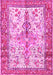 Machine Washable Persian Pink Traditional Rug, wshtr2971pnk