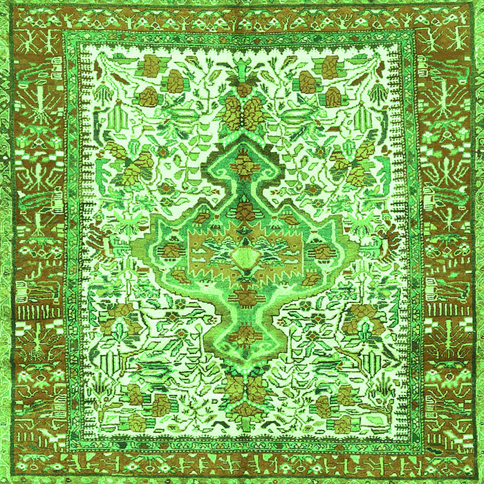 Serging Thickness of Persian Green Traditional Rug, tr2971grn