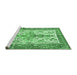 Sideview of Machine Washable Persian Emerald Green Traditional Area Rugs, wshtr2971emgrn