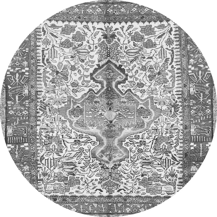 Machine Washable Persian Gray Traditional Rug, wshtr2971gry