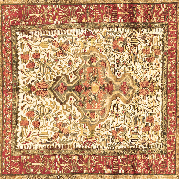 Square Persian Brown Traditional Rug, tr2971brn
