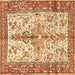 Square Persian Brown Traditional Rug, tr2971brn